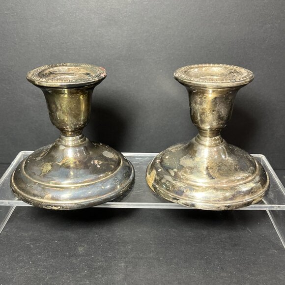 BIRKS Silver Plated Candlestick Holders E.P. Copper 1501 Unpolished - Picture 1 of 9